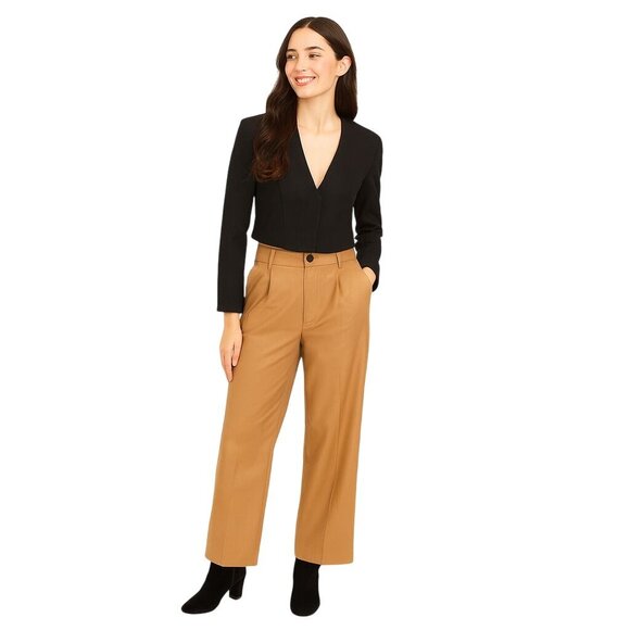 Zara Pants - Zara Camel Wide Leg Trousers